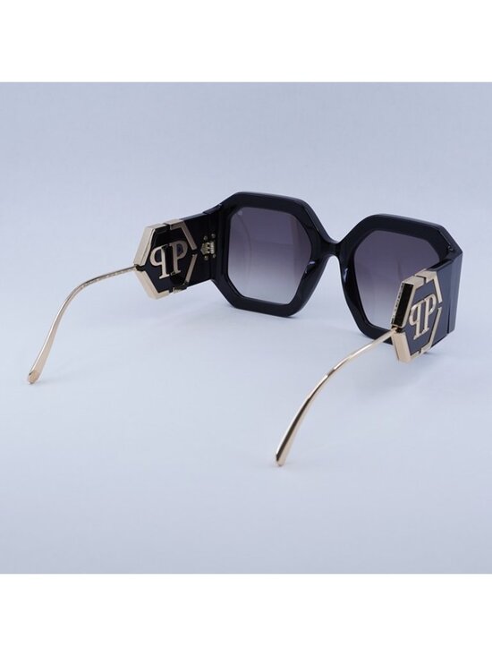 Philipp Plein SPP067 0700 Sunglasses Black Square Frame, Grey Gradient Lenses main image 8